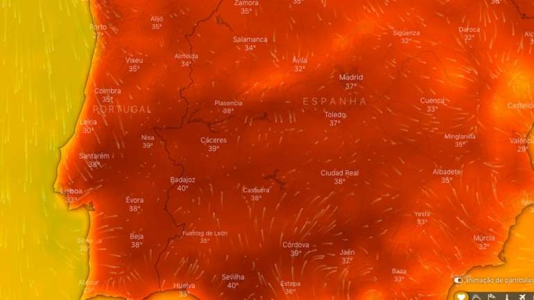O pico de temperatura deverá ser atingido entre domingo e segunda-feira, indica o IPMA