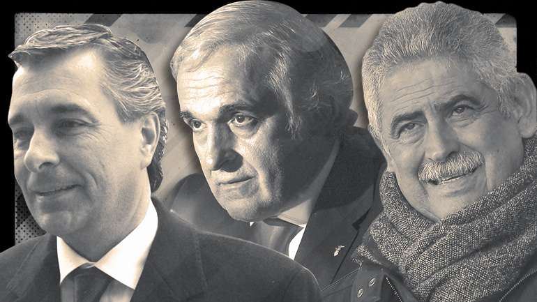 José Veiga (à esquerda), Rui Rangel (ao centro) e Luís Filipe Vieira (à direita) são arguidos da Operação Lex