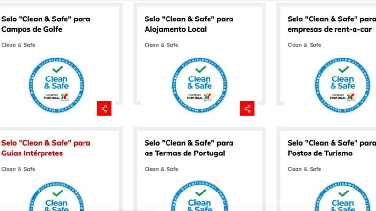 "Print screen" da página oficial do Turismo de Portugal