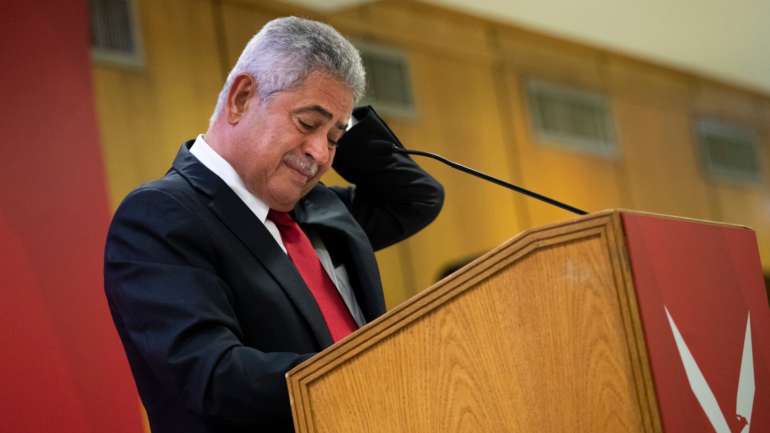 Luís Filipe Vieira emocionou-se na parte final do discurso, quando recordou o pai: "Cumpri a promessa que lhe fiz quando assumi a liderança, recuperei a mística e a grandeza do Benfica"