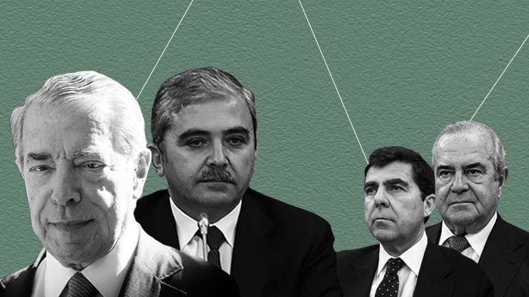 Ricardo Salgado, Amílcar Morais Pires, Manuel Fernando Espírito Santo e José Manuel Espírito Santo (da esquerda para a direita) foram alguns dos gestores do BES que aderiram à amnistia fiscal