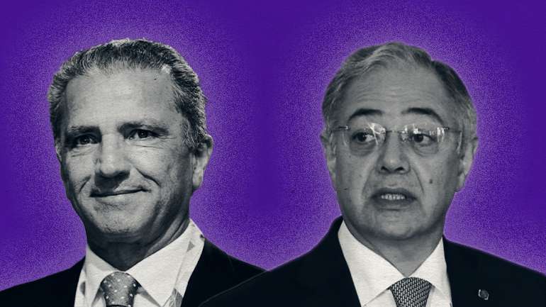 Vitor Caldeira (à direita) afastou o seu sucessor José Tavares (à esquerda) da direção-geral do Tribunal de Contas em fevereiro