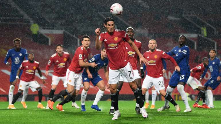 Cavani estreou-se pelo Manchester United, teve logo um lance de perigo na primeira vez que tocou na bola mas não evitou nulo frente ao Chelsea