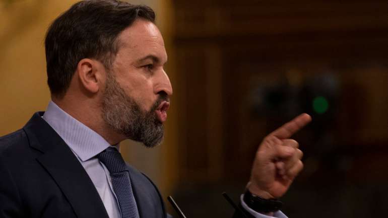 O dirigente do Vox, Santiago Abascal