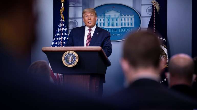 Foi a primeira vez desde quarta-feira que Donald Trump fazia declarações ao país