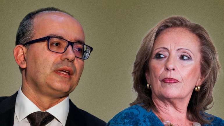 António Ventinhas, líder do Sindicato dos Magistrados do MP (à esquerda), contesta concurso do Conselho Superior do Ministério Público liderado por inerência pela procuradora-geral Lucília Gago (à direita)