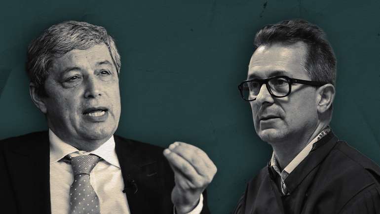 Juiz conselheiro Sousa Lameira, vice-presidente do CSM (à esquerda), e o juiz de instrução Ivo Rosa (à direita)