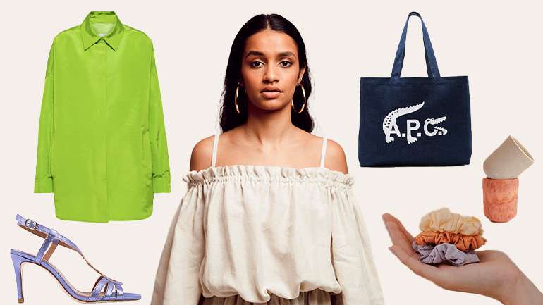Da esq. para a dta., a nova Party Club da Zillian; a Valentino à venda na My Theresa; a coleção Grounded da Atumuta Studios; o encontro da Lacoste com A.P.C.; os elásticos da Näz e as novidades da San Pi
