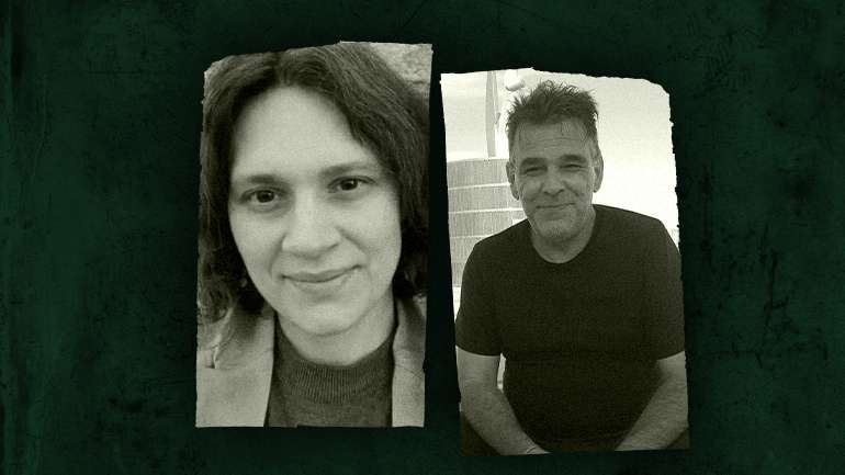 Marine Rousseau e Marc Ballabriga são suspeitos do abandono de duas crianças de 3 e 5 anos (Ilustração: Inês Correia)