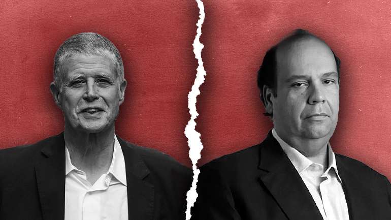 (da esquerda para a direita) Os socialistas Miguel Coelho, presidente da Junta de Freguesia de Santa Maria Maior, e Duarte Moral, assessor de José Luís Carneiro