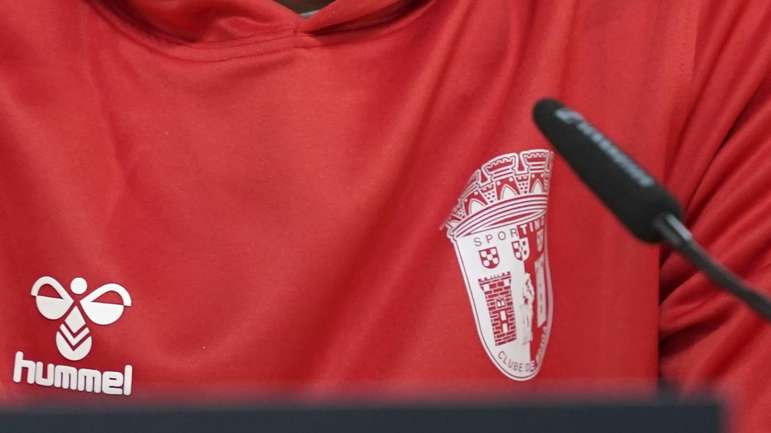 SC Braga player Ricardo Horta attends a press conference at the Municipal of Braga stadium in Braga, Portugal, 09 March 2022. SC Braga will play against Monaco in their UEFA Europa League match in Braga on 10 March 2022. HUGO DELGADO/LUSA