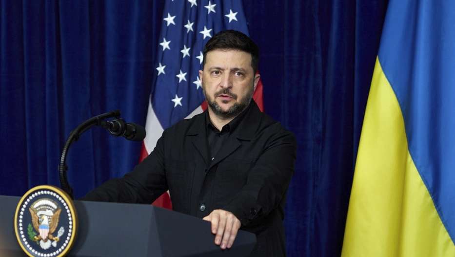 epa12616408 A handout picture made available by the Presidential Press Service shows Ukrainian President Volodymyr Zelensky speaking during a joint press conference with US President Donald Trump (not pictured) in Palm Beach, Florida, USA, 28 December 2025.  EPA/PRESIDENTIAL PRESS SERVICE / HANDOUT HANDOUT EDITORIAL USE ONLY/NO SALESHANDOUT EDITORIAL USE ONLY/NO SALES
