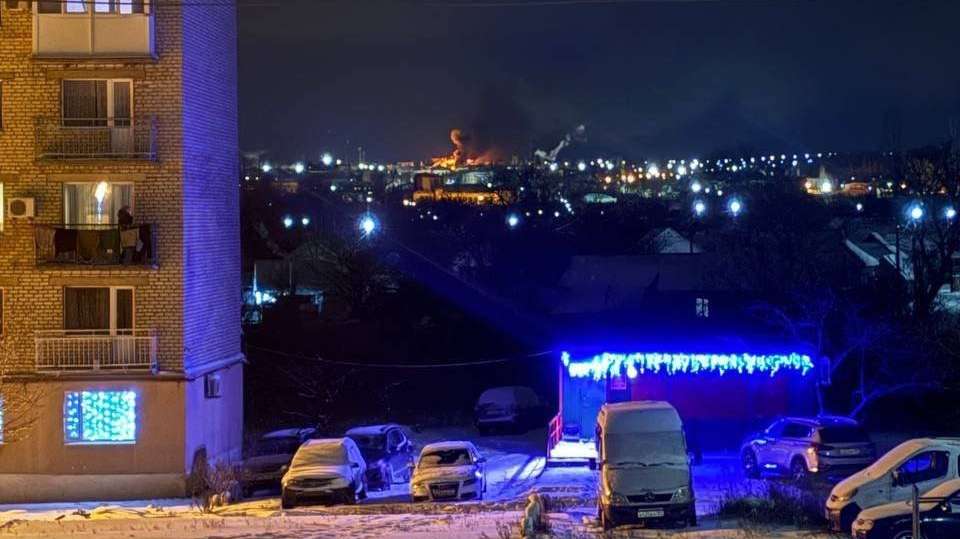 Imagem partilhada nas redes sociais com o ataque a Lugansk