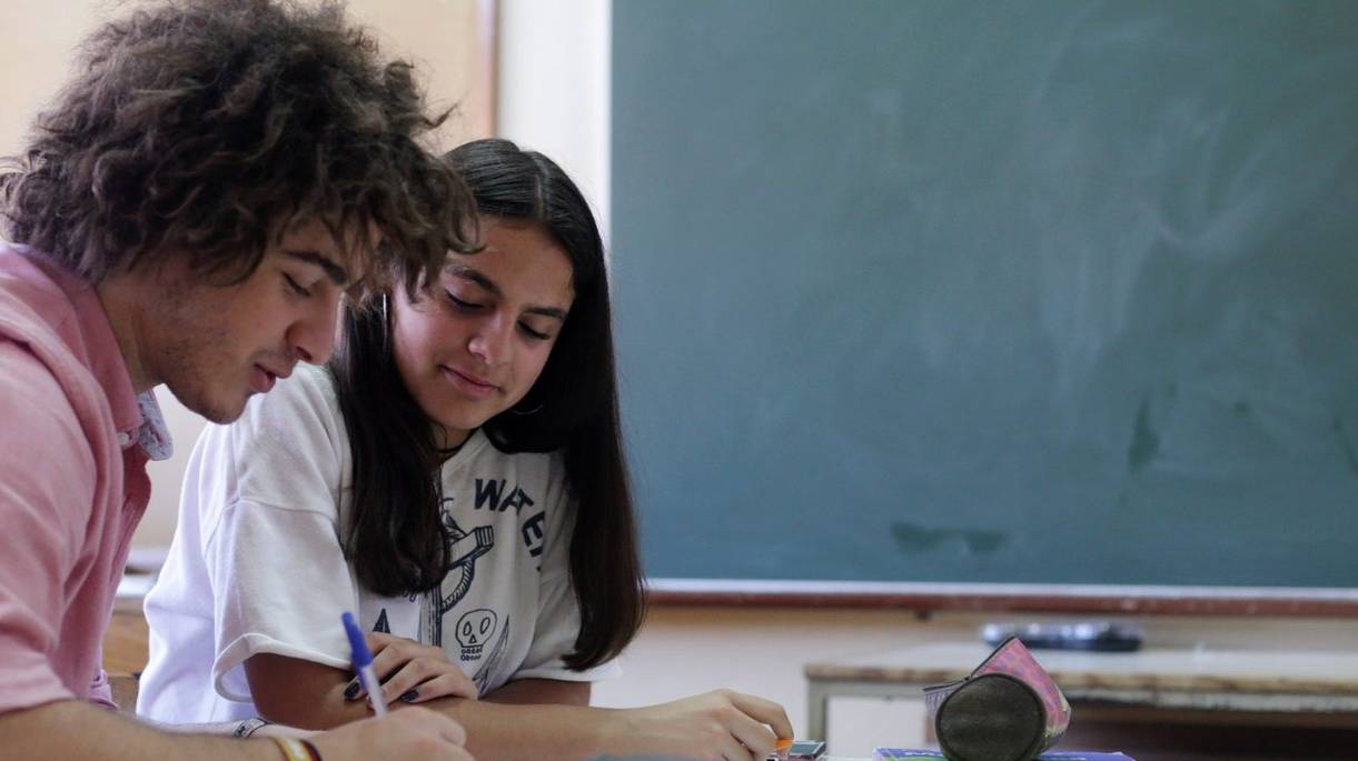 Estudantes numa sala de aula