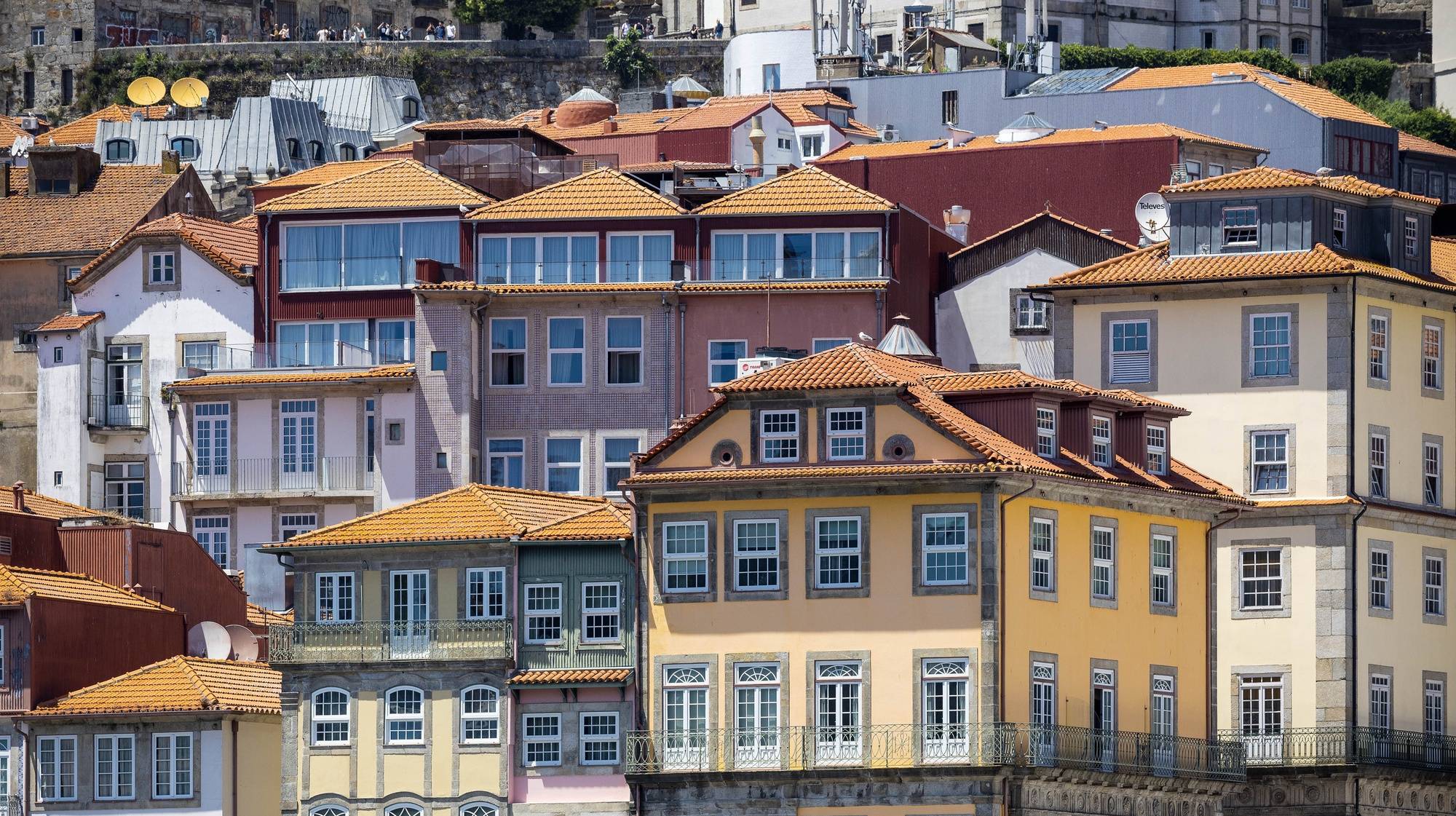 Vista de habitações na zona histórica do Porto, 13 de junho de 2024. JOSÉ COELHO/LUSA