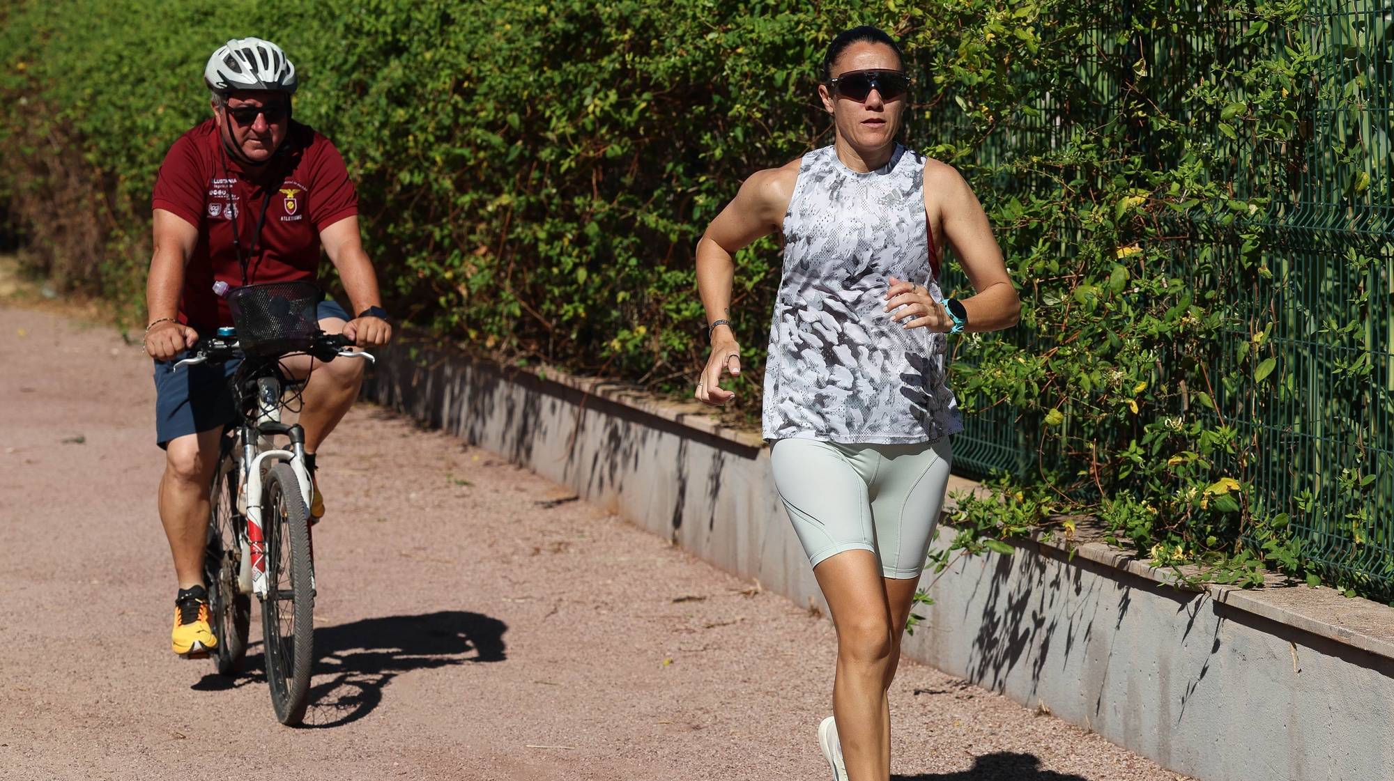 Ana Cabecinha, atleta portuguesa dos 20 km marcha, durante um treino de preparação para os Jogos Olímpicos de Paris2024, a sua quinta participação nos Jogos Olímpicos, em Vila Real de Santo António, 09 de julho de 2024. (ACOMPANHA TEXTO DA LUSA DO DIA 13 DE JULHO DE 2024). LUÍS FORRA/LUSA