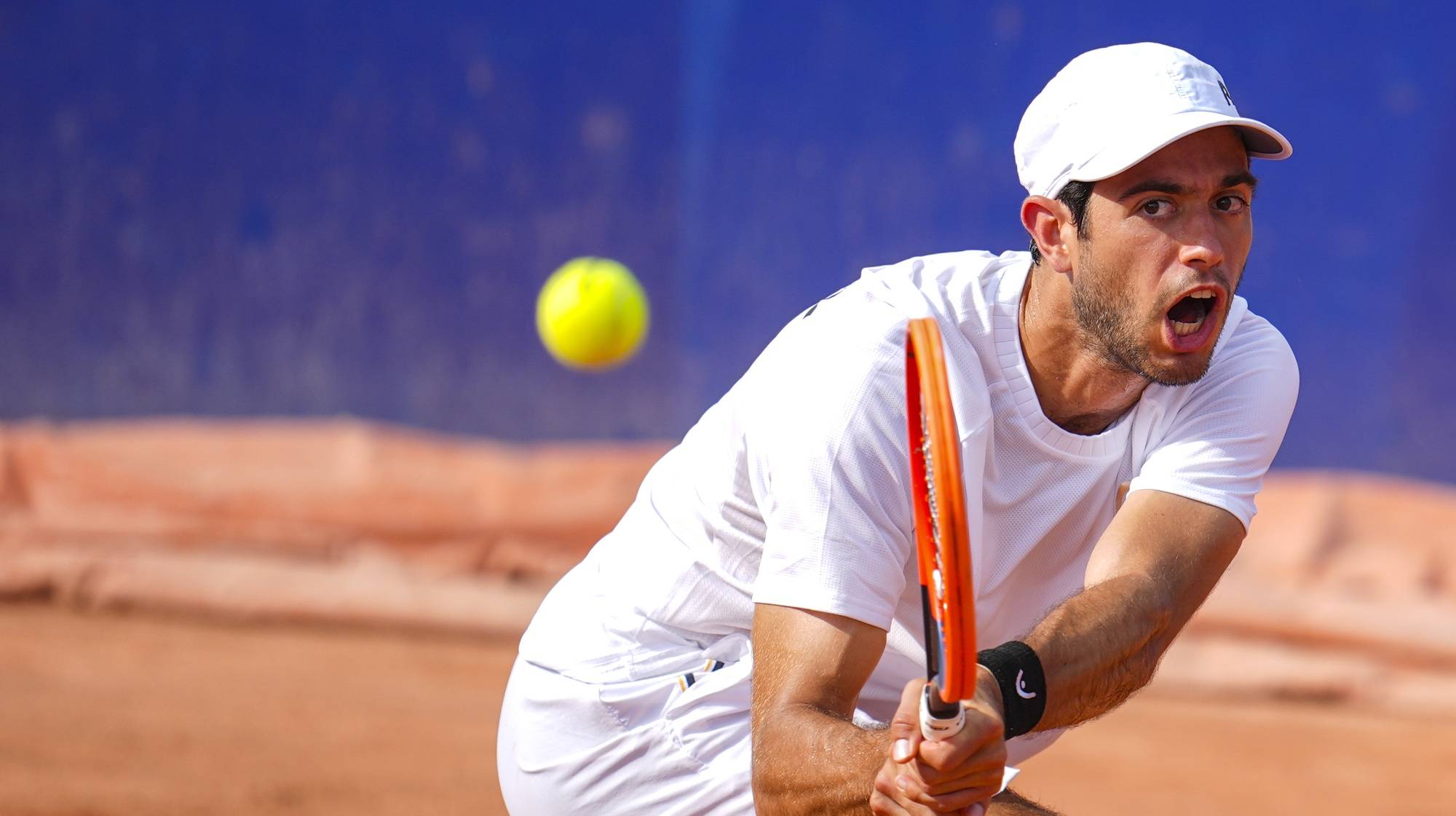 Os tenistas portugueses Francisco Cabral e Nuno Borges, durante a partida dos oitavos de final nos Jogos Olímpicos de Paris 2024 contra os alemães Jan Lennard Struff e Dominik Koepfer, em Paris, França, 30 de julho de 2024. HUGO DELGADO/LUSA