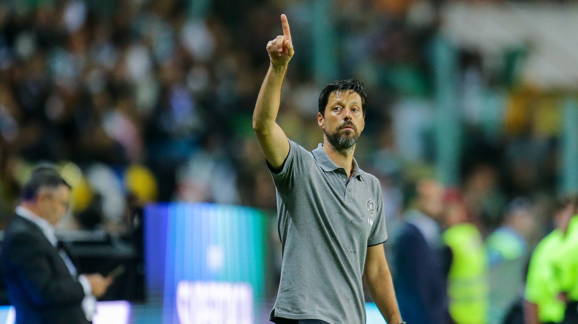 FC Porto head coach Vitor Bruno reacts during the Candido de Oliveira Super Cup final soccer match between Sporting CP and FC Porto at Aveiro Municipal stadium in Aveiro, Portugal, 03 August 2024. MANUEL FERNANDO ARAUJO/LUSA