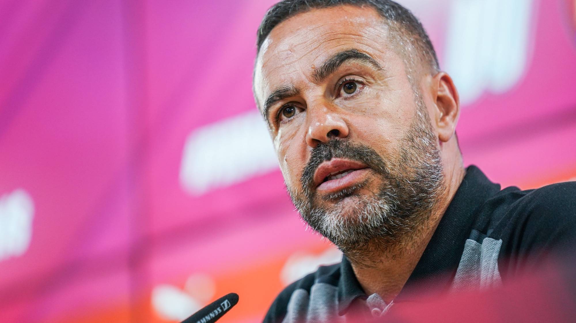 epa10799772 Sporting de Braga head coach Artur Jorge attends a press conference in Braga, Portugal, 14 August 2023. Sporting de Braga will play against Backa Topola in their UEFA Champions League 3rd qualifying round, 2nd leg match in Serbia on 15 August.  EPA/HUGO DELGADO