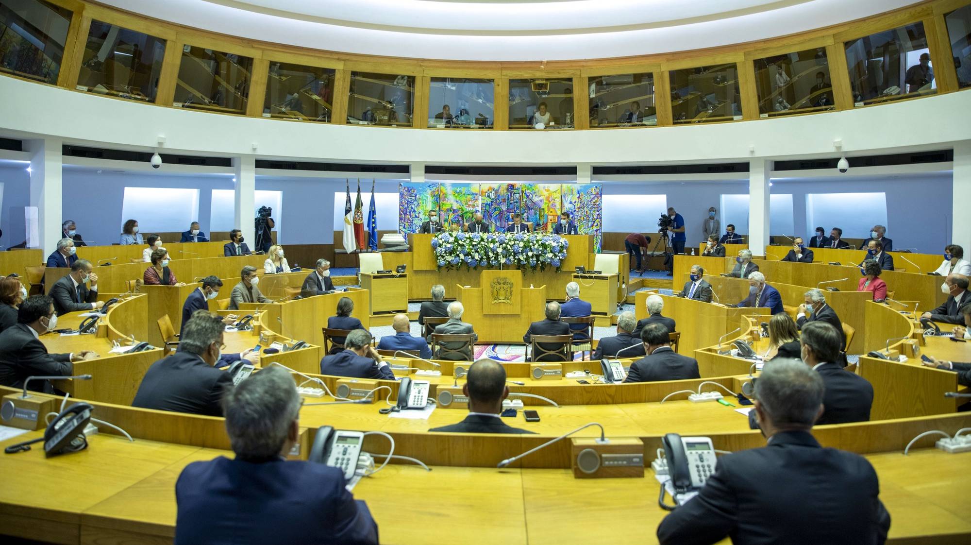 Sessão Solene Evocativa dos 45 Anos da Autonomia dos Açores, com a presença do Presidente da República, Marcelo Rebelo de Sousa na  Assembleia Legislativa da Região Autónoma dos Açores na cidade da Horta na Ilha do Faial nos Açores, 04 de setembro de 2021 EDUARDO COSTA / LUSA