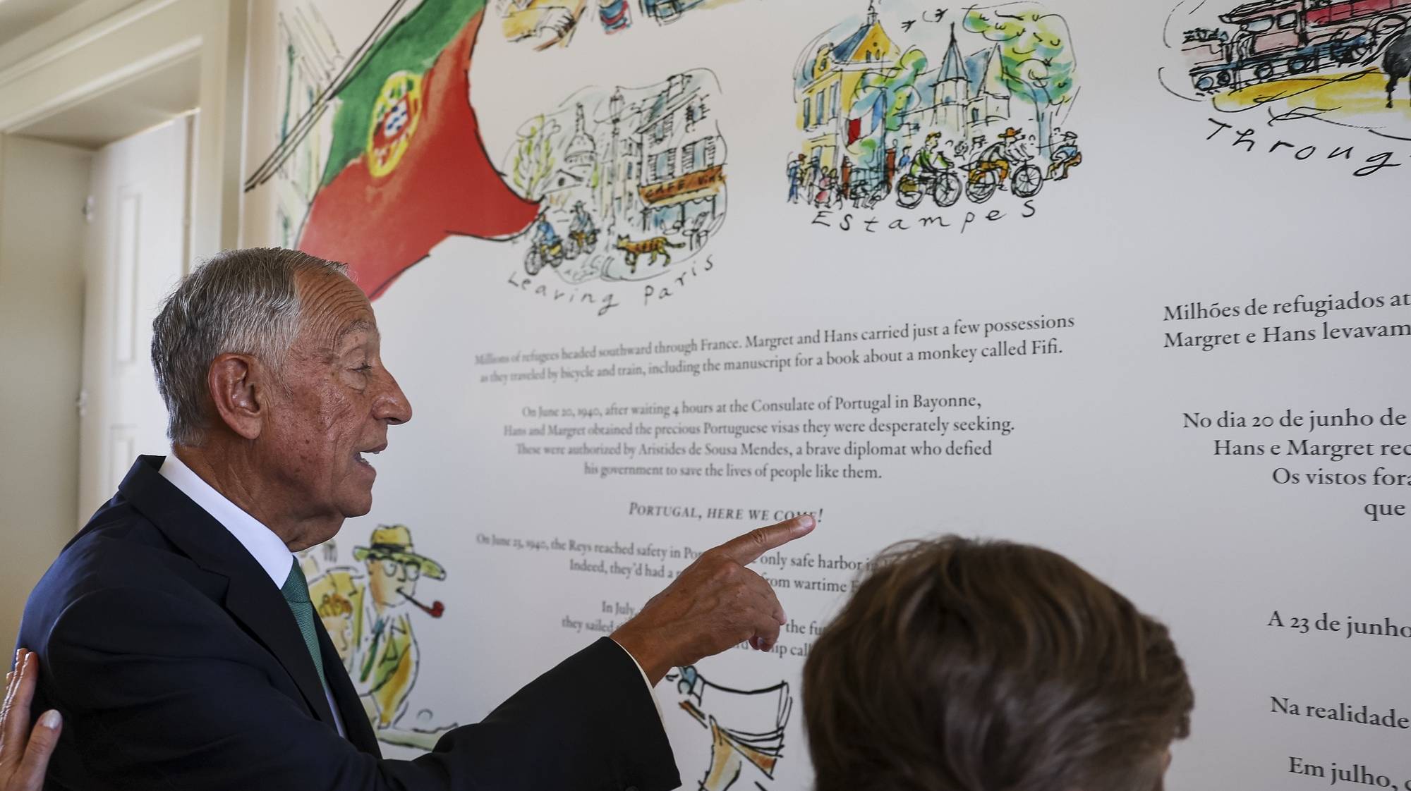 O Presidente da República, Marcelo Rebelo de Sousa, durante a inauguração do Museu Aristides de Sousa Mendes, na Casa do Passal, Cabanas de Viriato, Carregal do Sal, 19 de julho de 2024. PAULO NOVAIS/LUSA