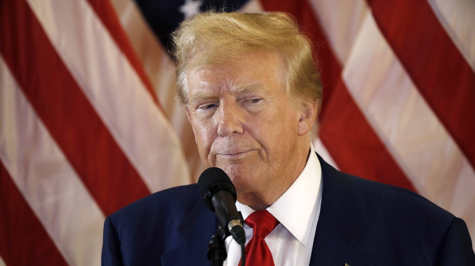 epa11382515 Former US President Donald Trump speaks at a press conference at Trump Tower the day after a jury found him guilty on all 34 counts in his hush money criminal trial in New York State Supreme Court in New York, New York, USA, 31 May 2024. Trump will be sentenced on 11 July 2024.  EPA/PETER FOLEY