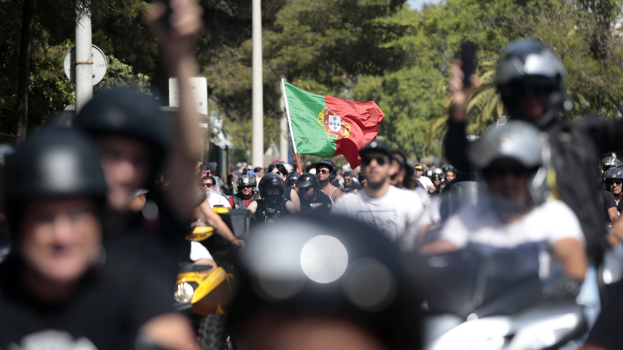 Motards durante o desfile após a concentração de motas de Faro 2019, 21 de julho 2019,. FILIPE FARINHA/LUSA