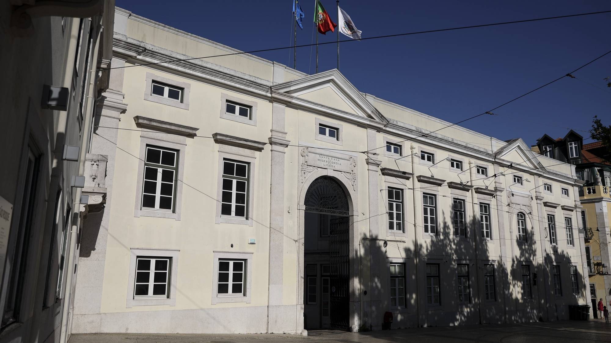 Fachada do edifício da Santa Casa da Misericórdia de Lisboa, 16 de abril de 2024. CARLOS M. ALMEIDA/LUSA