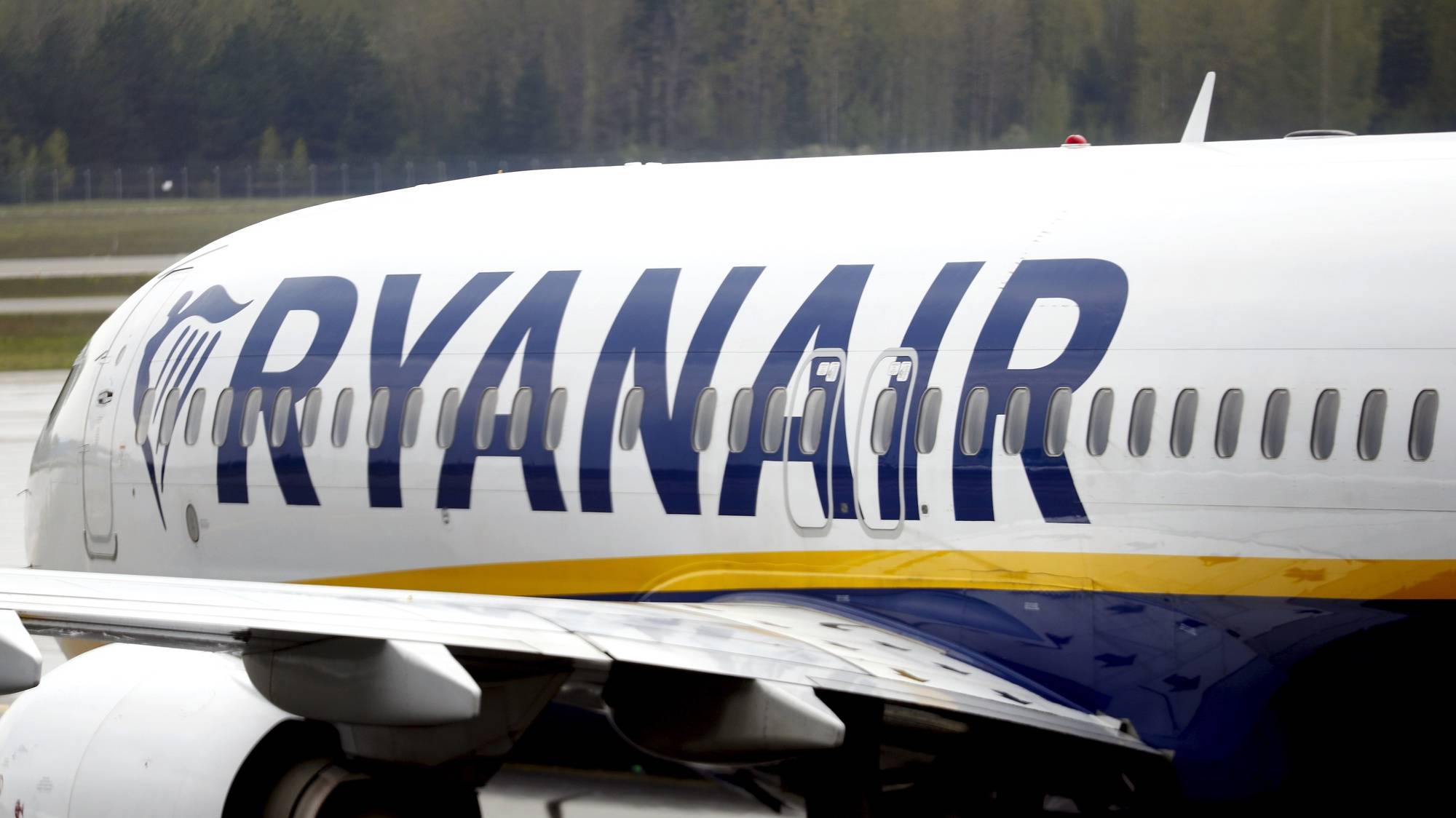 epa11310200 A Ryanair low-cost carrier group airplane at Riga Airport, Latvia, 30 April 2024. Riga Airport is the international airport of Riga, the capital of Latvia, and the largest airport in the Baltic states.  EPA/TOMS KALNINS