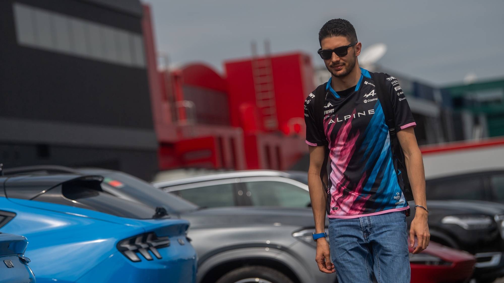 epa11488891 Alpine driver Esteban Ocon of France arrives at the paddock before the third practice session for the Formula One Hungarian Grand Prix at the Hungaroring circuit, in Mogyorod, near Budapest, 20 July 2024.  EPA/Zoltan Balogh HUNGARY OUT