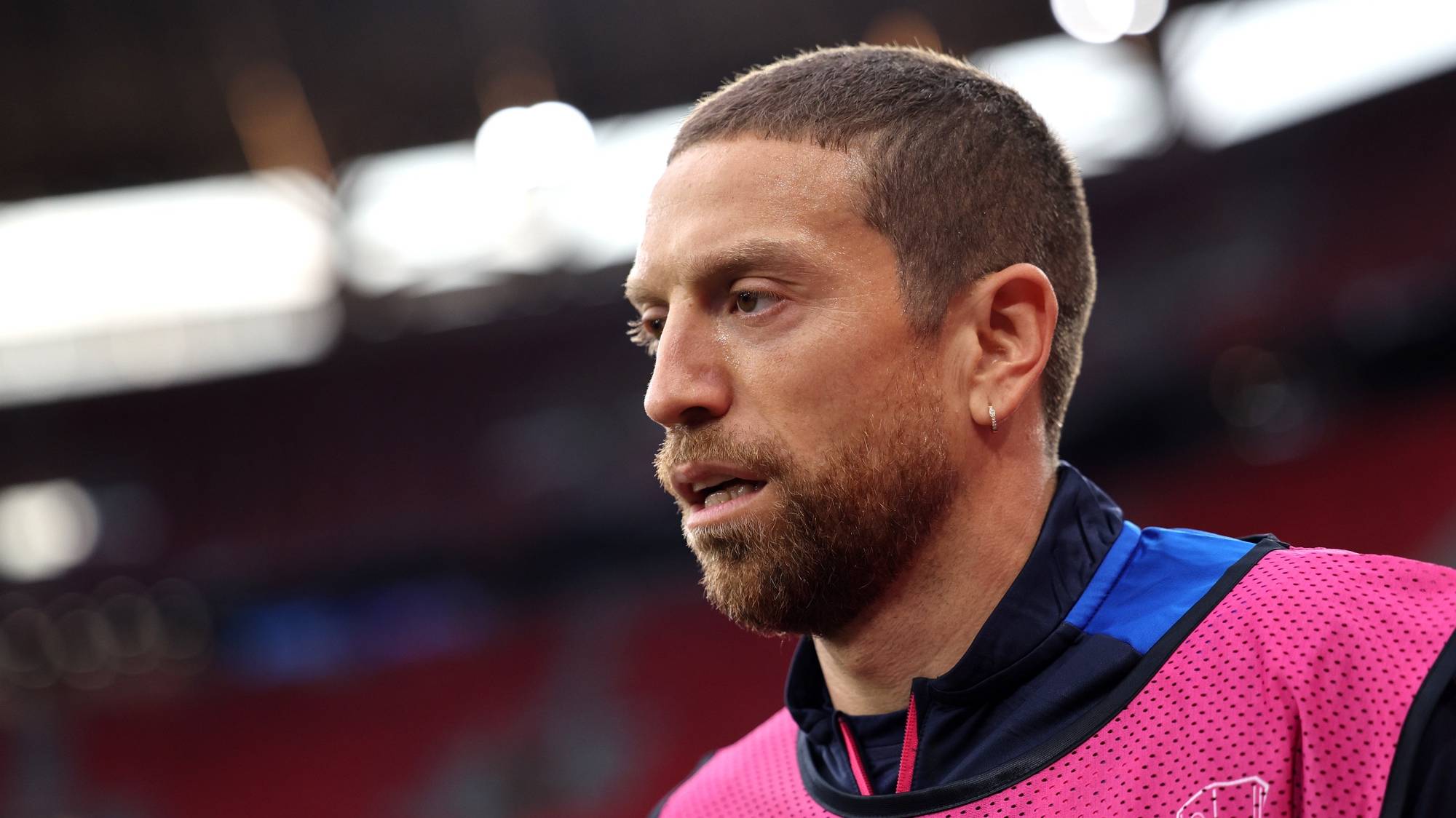 epa10663734 Papu Gomez of Sevilla attends a training session in Budapest, Hungary, 30 May 2023. AS Roma will face Sevilla FC in the UEFA Europa League final in Budapest on 31 May 2023.  EPA/ANNA SZILAGYI