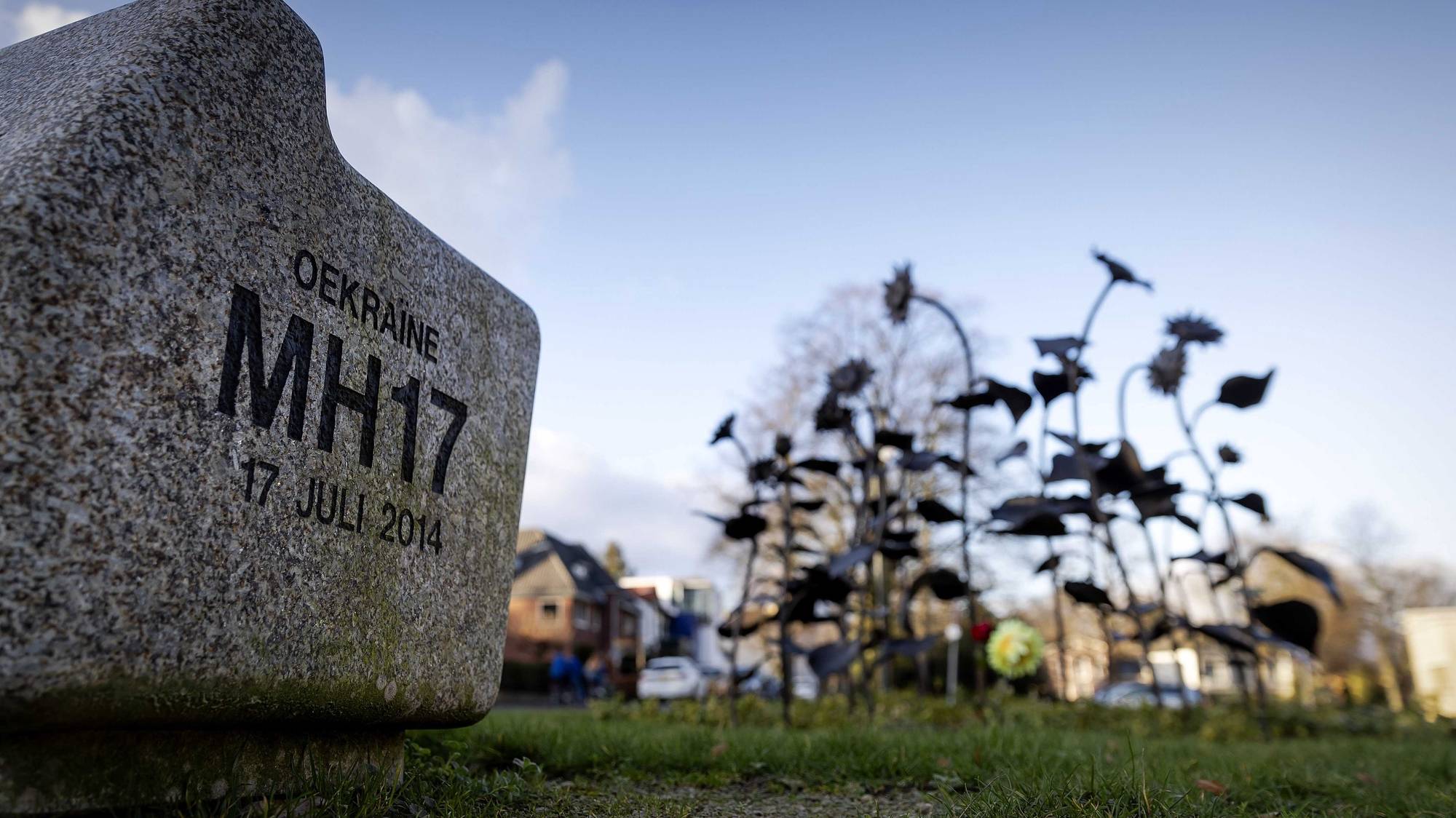 epa08223485 The MH17 monument in the Dudokpark in Hilversum, the Netherlands, 12 February 2020 (issued 17 February 2020). The fifteen sunflowers of the monument symbolize the Hilversum victims who died in the MH17 disaster in Ukraine. The first session of the MH17 trial will take place in the extra secure court at Schiphol on 09 March. Malaysia Airlines Flight 17, from Amsterdam to Kuala Lumpur, was shot down on 17 July 2014 over Ukrainian and Russian border, during the fights in Donbas area. All passengers and crew were killed.  EPA/ROBIN VAN LONKHUIJSEN