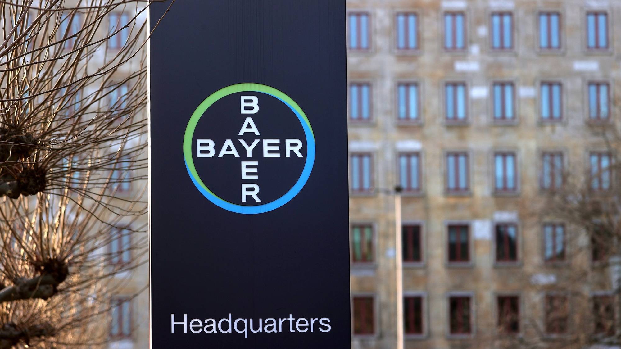 epa09034630 An exterior view of the German pharmaceutical company Bayer headquarters in Leverkusen, Germany, 24 February 2021. German pharmaceutical company Bayer will release their preliminary business figures for the full year 2020 on 25 February 2021.  EPA/FRIEDEMANN VOGEL