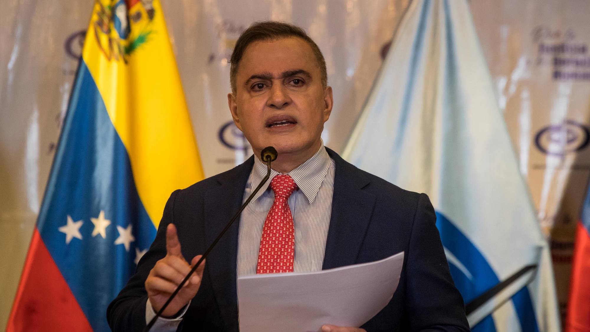 epa10153196 The Attorney General of Venezuela Tarek William Saab offers details on the actions taken by the Prosecutor&#039;s Office in the case of &#039;embezzlement from PDVSA&#039; by former Oil Minister Rafael Ramirez, during a press conference at the Public Ministry in Caracas, Venezuela, 01 September 2022. Saab said that an arrest warrant against former Oil Minister Rafael Ramirez, accused of stealing 4.8 billion dollars through a fraudulent line of credit with which the state owned Petroleos de Venezuela (PDVSA) company made 28 payments to two funds abroad, without having received any loans.  EPA/Miguel Gutierrez