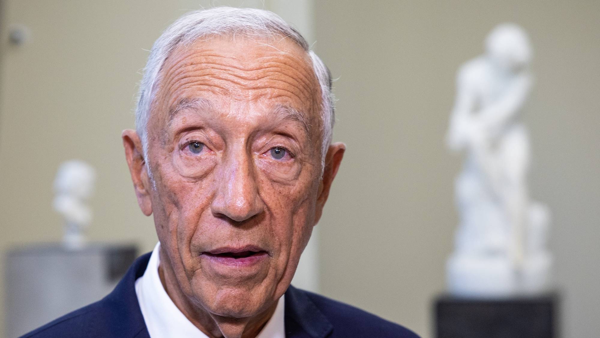 O Presidente da República, Marcelo Rebelo de Sousa, preside ao lançamento da edição fac-símile de um caderno de viagens do Soares dos Reis no Museu Nacional Soares dos Reis, Porto, 24 de junho de 2024. JOSÉ COELHO/LUSA