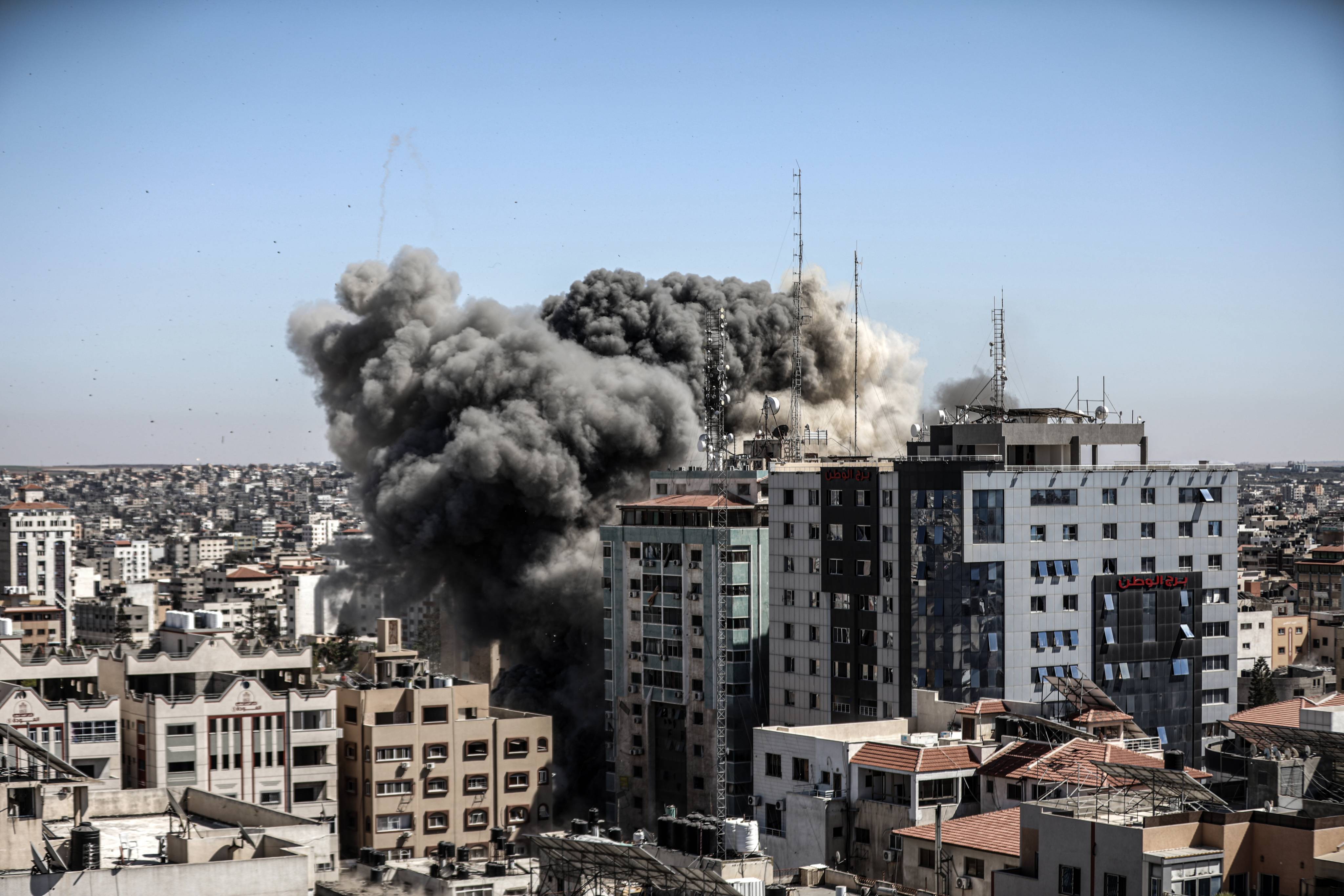 Israeli forces destroy building in Gaza City where Al-Jazeera, Associated Press had their offices