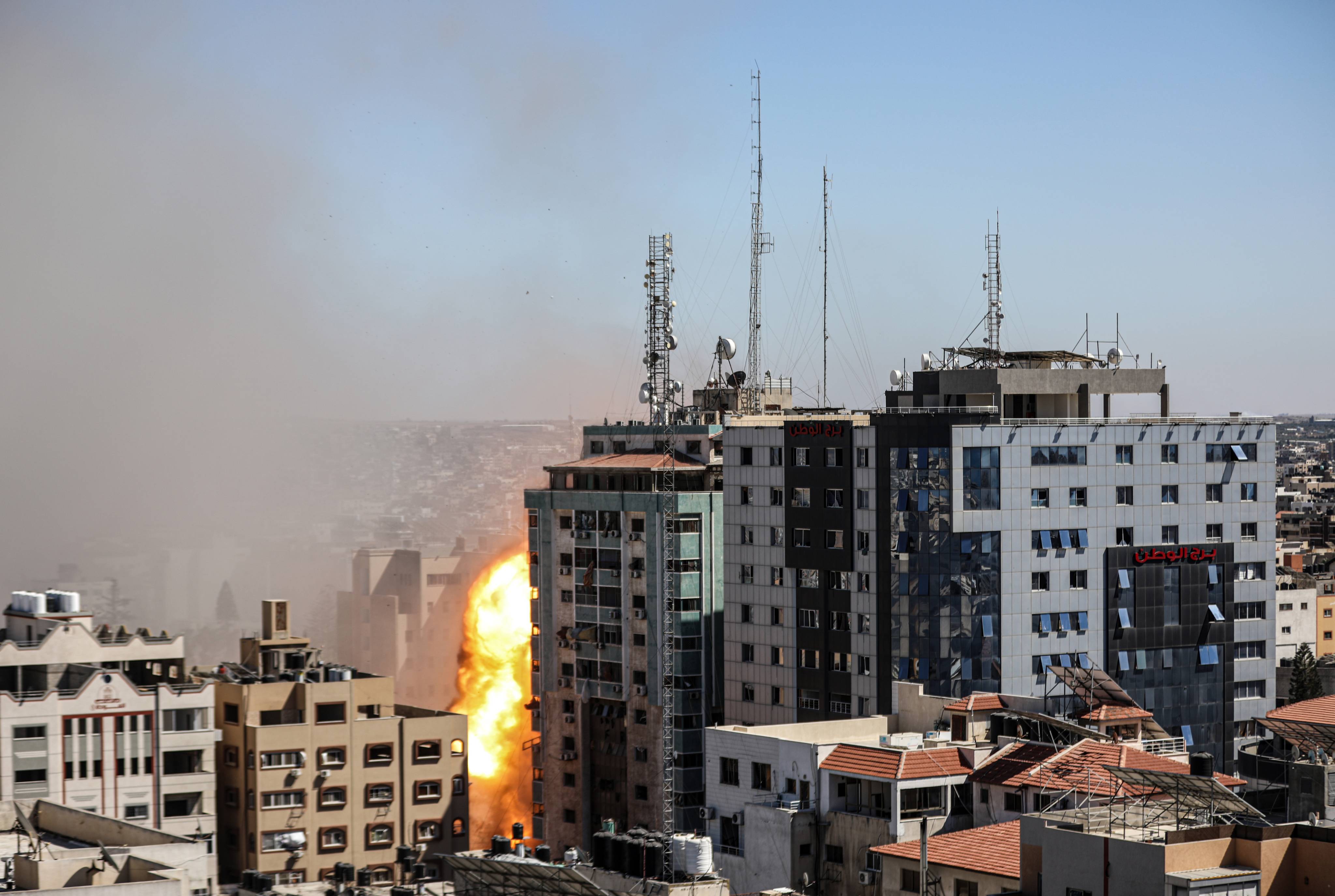 Israeli forces destroy building in Gaza City where Al-Jazeera, Associated Press had their offices