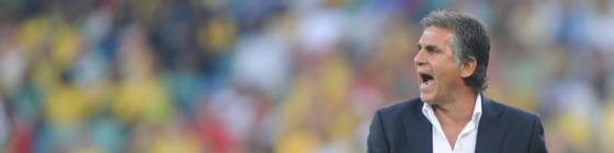 Portugal's coach Carlos Queiroz yells instructions at his players during the Group G first round 2010 World Cup football match Portugal vs. Brazil on June 25, 2010 at Moses Mabhida stadium in Durban. NO PUSH TO MOBILE / MOBILE USE SOLELY WITHIN EDITORIAL         AFP PHOTO / ANTONIO SCORZA (Photo credit should read ANTONIO SCORZA/AFP/Getty Images)