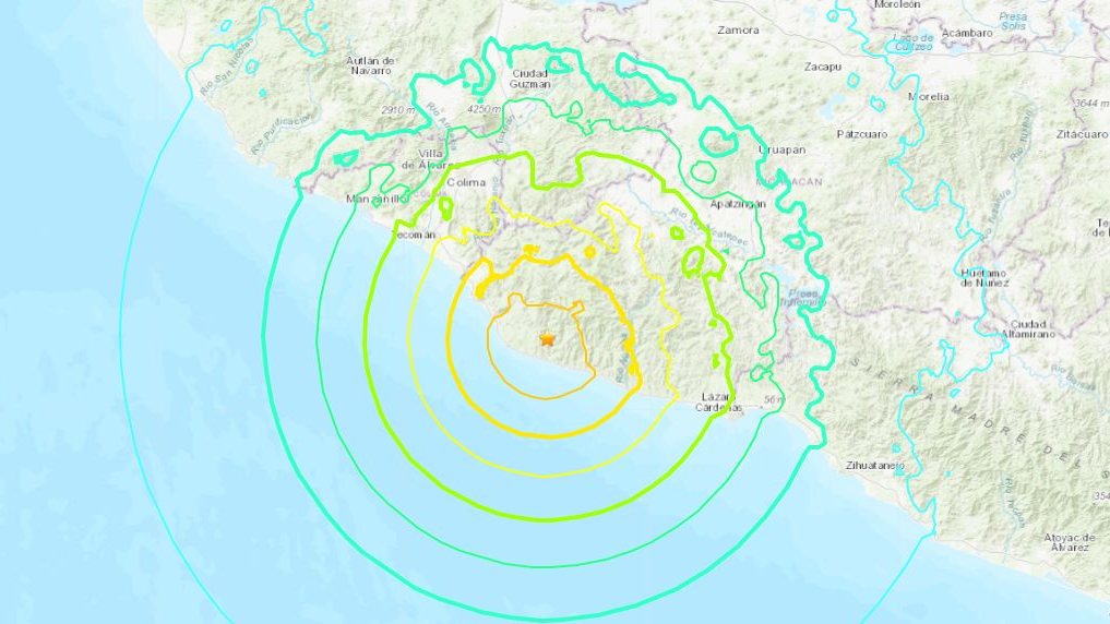 O sismo ocorreu pelas 19h05 (hora de Lisboa) e teve o seu epicentro a 37 quilómetros de Aquila, na fronteira dos estados mexicanos de Colima e Michoacán