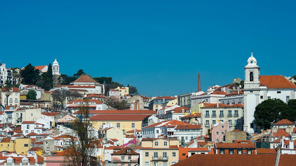 View from the Tagus River of Lisbon, the capital city of