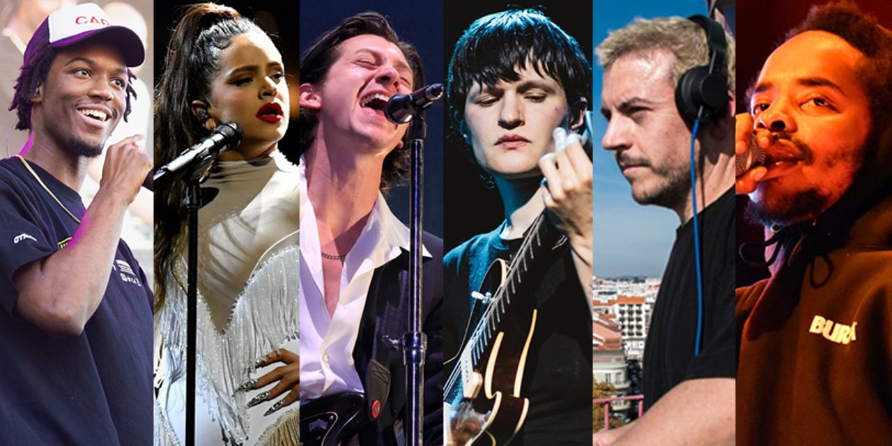 Da esquerda para a direita: Saba, Rosalía, Alex Turner (Arctic Monkeys), Adrianne Lenker (Big Thief), Branko e Earl Sweatshirt vão lançar discos novos em 2022