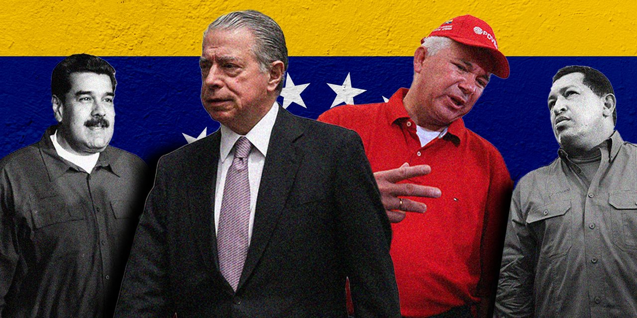 (Da esquerda para a direita) Nicolás Maduro (atual presidente da Venezuela), Ricardo Salgado (ex-presidente executivo do BES), Rafael Ramirez (ministro da Energia e presidente da PDVSA entre 2004 e 2014) e Hugo Chávez (ex-presidente da Venezuela já falecido)