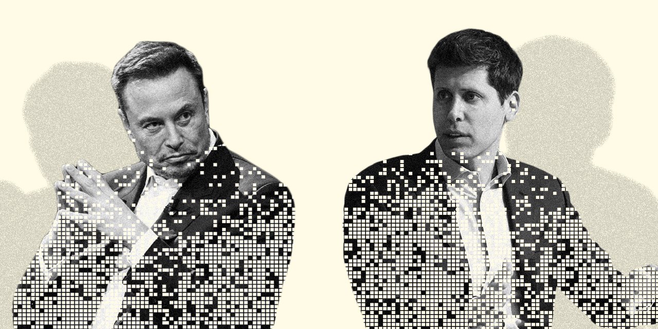 Elon Musk (à esq.) e Sam Altman (à dir.) passaram de parceiros na fundação da OpenAI a rivais