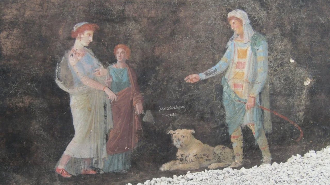 As paredes da obra apresentam ainda míticos personagens gregos, como é o caso de Helena de Troia, que está acompanhada de Páris, príncipe de Troia