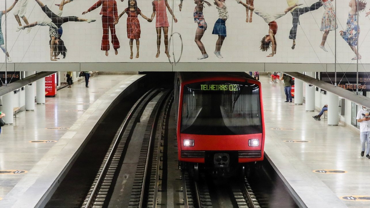 Reabriu hoje o átrio norte da estação de metro do Areeiro em Lisboa, após 12 anos do inicio das obras. 28 de agosto de 2020. TIAGO PETINGA/LUSA