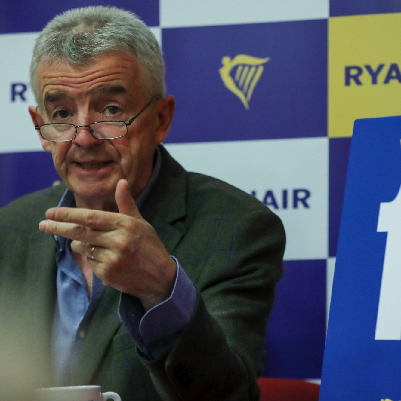 O CEO da Ryanair, Michael O&#039;Leary, durante conferência de imprensa realizada num hotel em Lisboa, 25 de maio de 2022. MANUEL DE ALMEIDA/LUSA