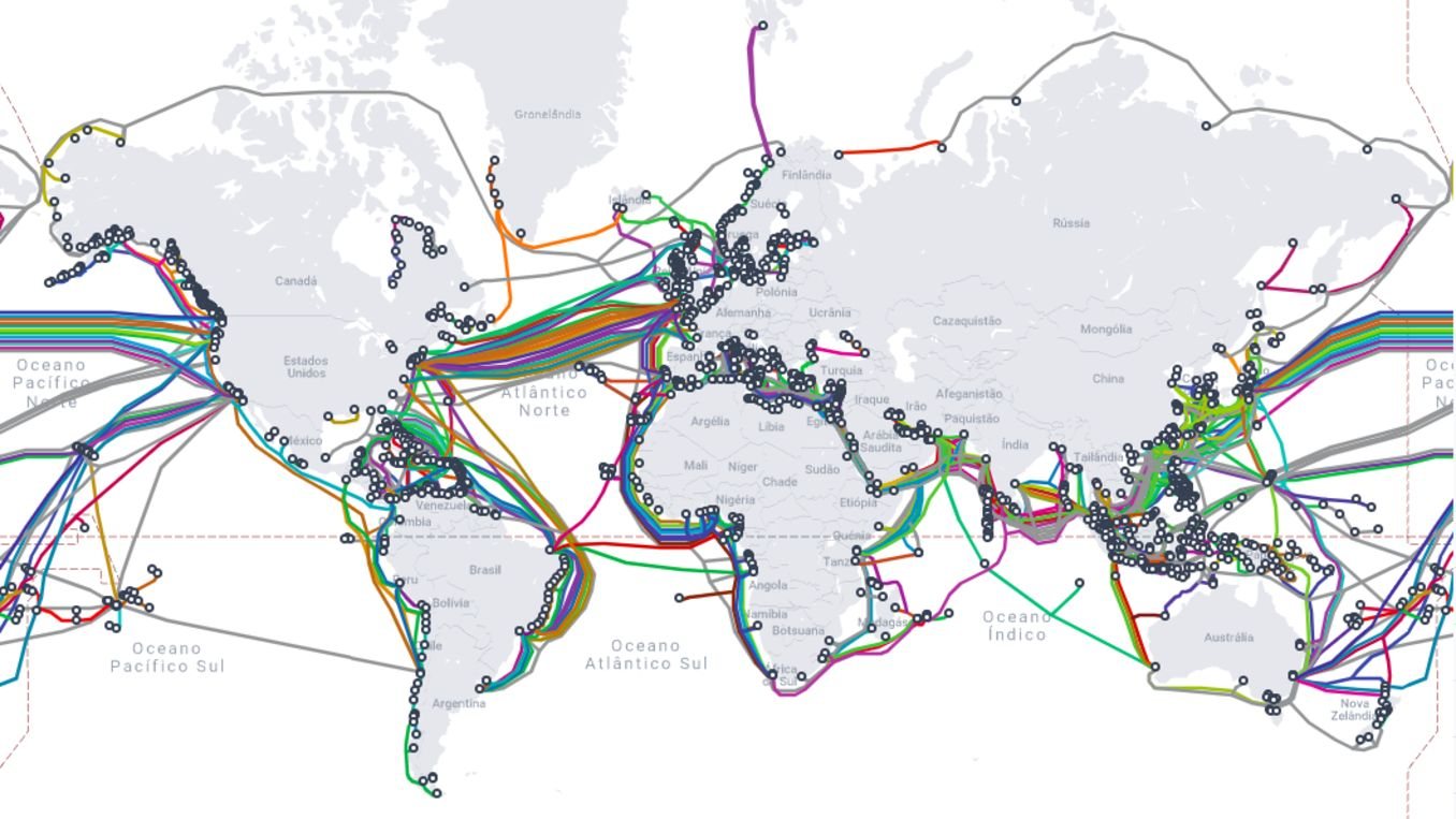 Mapa mundial de cabos submarinos