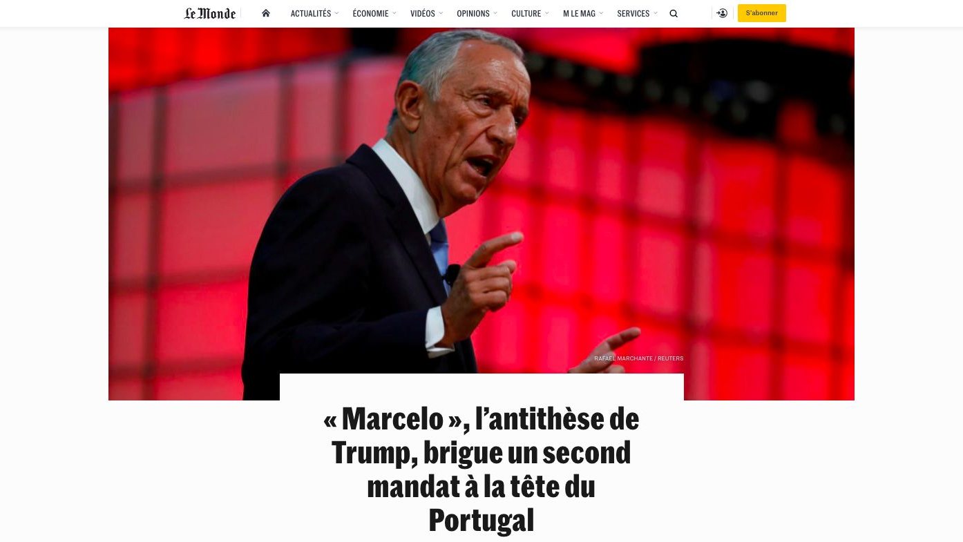 O perfil de Marcelo Rebelo de Sousa publicado no jornal francês Le Monde