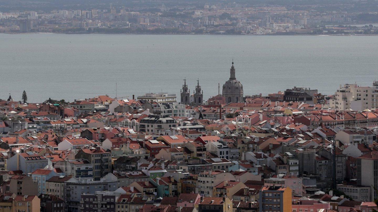 Vista áerea para a cidade de Lisboa