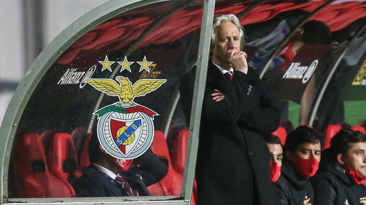 Benfica`s head coach Jorge Jesus during their Portuguese League Cup semi final soccer match with Braga held at Magalhães Pessoa stadium, Leiria, 20 January 2021. PAULO CUNHA/LUSA